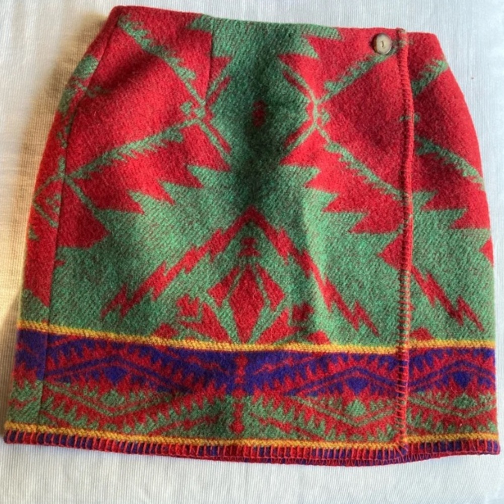 Vintage 90s Ralph Lauren Authentic 100% Wool Made in USA Met Museum Skirt Size S